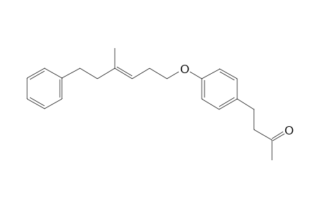 (E)-4-(4-((4-methyl-6-phenylhex-3-en-1-yl)oxy)phenyl)butan-2-one