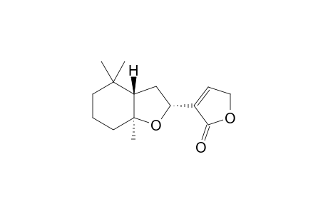 (+-)-(2-.alpha.,3a-.beta.,7a-.alpha.)-Octahydro-4,4,7a-trimethyl-2-(4-oxa-5-oxocyclopentenyl)benzo[b]furan