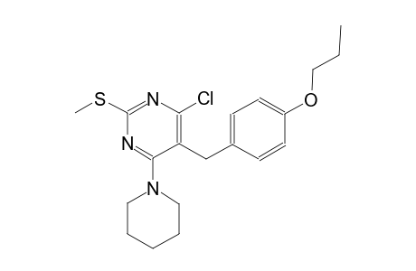 pyrimidine, 4-chloro-2-(methylthio)-6-(1-piperidinyl)-5-[(4-propoxyphenyl)methyl]-
