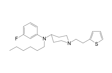 N-(3-Fluorophenyl)-N-hexyl-1-[2-(thiophen-2-yl)ethyl]piperidin-4-amine