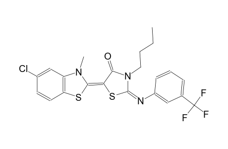 (2E,5Z)-3-butyl-5-(5-chloro-3-methyl-1,3-benzothiazol-2(3H)-ylidene)-2-{[3-(trifluoromethyl)phenyl]imino}-1,3-thiazolidin-4-one