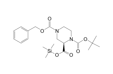 (R)-N-1-boc-N-4-cbz-2-Piperazine carboxylic acid, tms