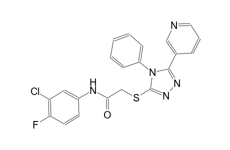 N-(3-chloro-4-fluorophenyl)-2-{[4-phenyl-5-(3-pyridinyl)-4H-1,2,4-triazol-3-yl]sulfanyl}acetamide
