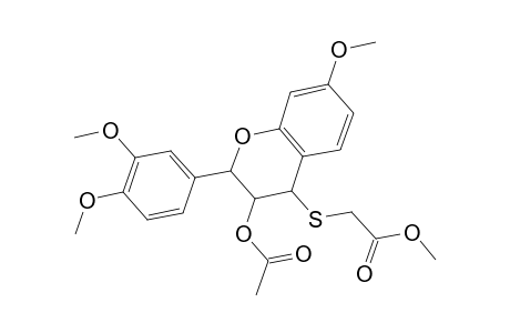 Acetic acid, [[2-(3,4-dimethoxyphenyl)-3-hydroxy-7-methoxy-4-chromanyl]thio]-, methyl ester, acetate, trans-2,3,trans-2,4-(+)-