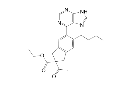 2-Acetyl-5-butyl-6-(7H-purin-6-yl)-1,3-dihydroindene-2-carboxylic acid ethyl ester