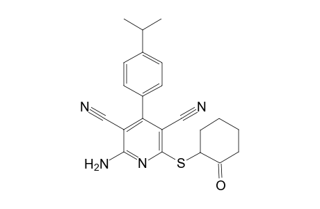 2-Amino-6-(2-oxocyclohexyl)sulfanyl-4-(4-propan-2-ylphenyl)pyridine-3,5-dicarbonitrile