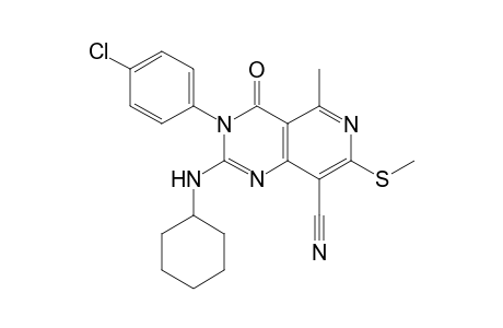 3-(4-Chlorophenyl)-2-cyclohexylamino-8-cyano-5-methyl-7-(methylthio)-pyrido[4,3-d]pyrimidin-4(3H)-one