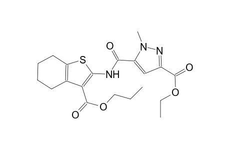 ethyl 1-methyl-5-({[3-(propoxycarbonyl)-4,5,6,7-tetrahydro-1-benzothien-2-yl]amino}carbonyl)-1H-pyrazole-3-carboxylate
