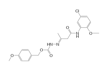 4-methoxybenzyl (2E)-2-[3-(5-chloro-2-methoxyanilino)-1-methyl-3-oxopropylidene]hydrazinecarboxylate