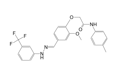 2-[2-methoxy-4-((E)-{[3-(trifluoromethyl)phenyl]hydrazono}methyl)phenoxy]-N-(4-methylphenyl)acetamide