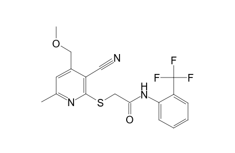 2-[3-cyano-4-(methoxymethyl)-6-methyl-pyridin-2-yl]sulfanyl-N-[2-(trifluoromethyl)phenyl]ethanamide