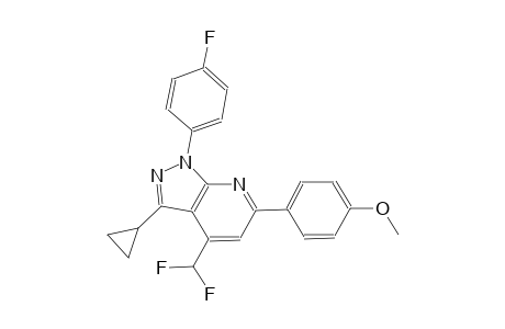 1H-pyrazolo[3,4-b]pyridine, 3-cyclopropyl-4-(difluoromethyl)-1-(4-fluorophenyl)-6-(4-methoxyphenyl)-