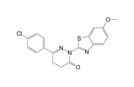 3(2H)-pyridazinone, 4,5-dihydro-6-(4-chlorophenyl)-2-(6-methoxy-2-benzothiazolyl)-