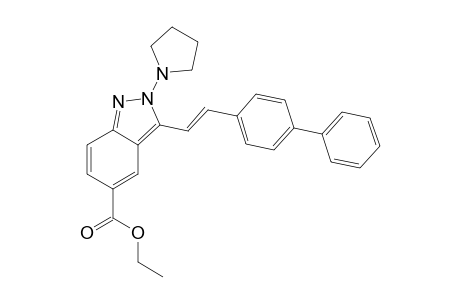 (E)-ethyl 3-(2-(biphenyl-4-yl)vinyl)-2-(pyrrolidin-1-yl)-2H-indazole-5-carboxylate
