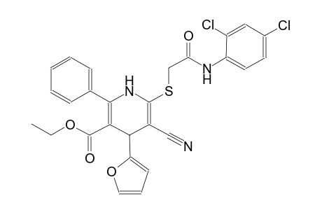 ethyl 5-cyano-6-{[2-(2,4-dichloroanilino)-2-oxoethyl]sulfanyl}-4-(2-furyl)-2-phenyl-1,4-dihydro-3-pyridinecarboxylate
