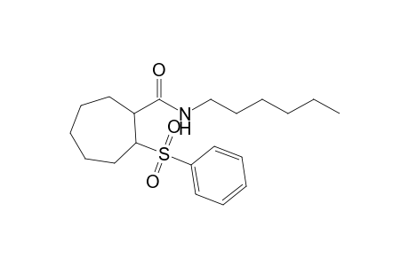 N-Hexyl-2-(phenylsulfonyl)cycloheptanecarboxamide