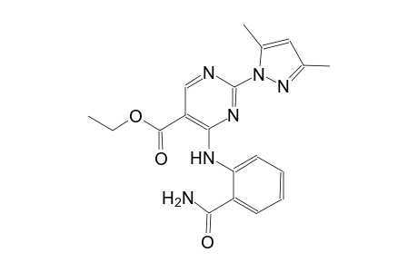 ethyl 4-[2-(aminocarbonyl)anilino]-2-(3,5-dimethyl-1H-pyrazol-1-yl)-5-pyrimidinecarboxylate