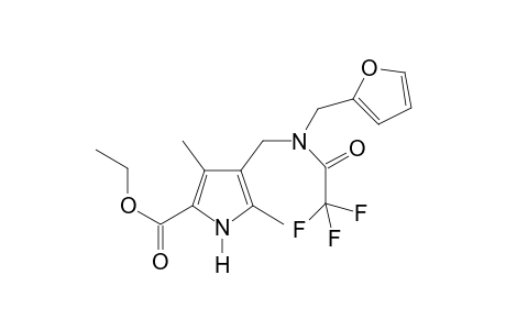 1H-Pyrrole-2-carboxylic acid, 4-[[furan-2-ylmethyl-(2,2,2-trifluoroacetyl)amino]methyl]-3,5-dimethyl-, ethyl ester