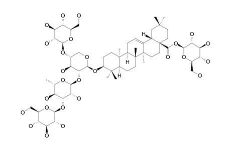 SQUARROSIDE-IV;3-O-BETA-D-GLUCOPYRANOSYL-(1->4)-[BETA-D-GLUCOPYRANOSYL-(1->3)-ALPHA-L-RHAMNOPYRANOSYL-(1->2)]-BETA-D-XYLOPYRANOSYL-OLEANOLIC-ACID-2