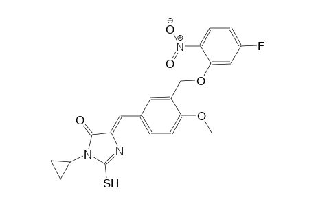 (5Z)-3-cyclopropyl-5-{3-[(5-fluoro-2-nitrophenoxy)methyl]-4-methoxybenzylidene}-2-sulfanyl-3,5-dihydro-4H-imidazol-4-one