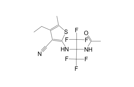 N-[1-[(3-cyano-4-ethyl-5-methyl-2-thienyl)amino]-2,2,2-trifluoro-1-(trifluoromethyl)ethyl]acetamide