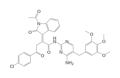 2-{([(2E)-2-(1-Acetyl-2-oxo-1,2-dihydro-3H-indol-3-ylidene)-4-(4-chlorophenyl)-4-oxobutanoyl]amino}-5-(3,4,5-trimethoxybenzyl)-4-aminopyrimidine