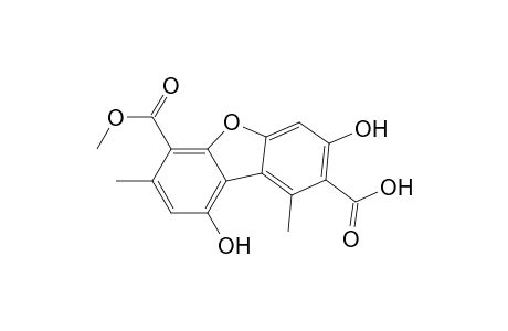 2,6-Dibenzofurandicarboxylic acid, 3,9-dihydroxy-1,7-dimethyl-, 6-methyl ester