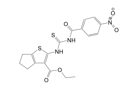 4H-cyclopenta[b]thiophene-3-carboxylic acid, 5,6-dihydro-2-[[[(4-nitrobenzoyl)amino]carbonothioyl]amino]-, ethyl ester