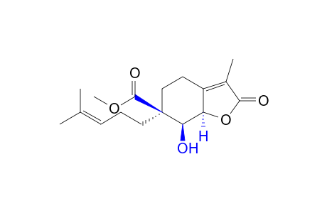 2,4,5,6,7 alpha,7a alpha-hexahydro-7 beta-hydroxy-3-methyl-6 alpha-(4-methyl-3-pentenyl)-2-oxo-6 beta-benzofurancarboxylic acid, methyl ester
