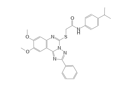 2-[(8,9-dimethoxy-2-phenyl[1,2,4]triazolo[1,5-c]quinazolin-5-yl)sulfanyl]-N-(4-isopropylphenyl)acetamide