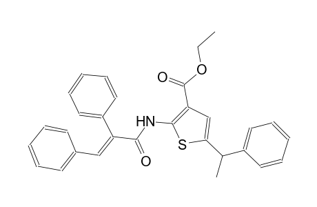ethyl 2-{[(2E)-2,3-diphenyl-2-propenoyl]amino}-5-(1-phenylethyl)-3-thiophenecarboxylate
