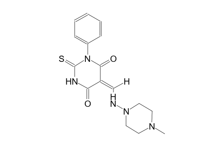 (5E)-5-{[(4-methyl-1-piperazinyl)amino]methylene}-1-phenyl-2-thioxodihydro-4,6(1H,5H)-pyrimidinedione