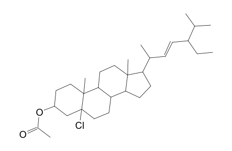 Stigmast-22-en-3-ol, 5-chloro-, acetate, (3.beta.,5.alpha.,22E)-