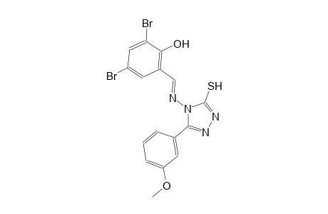 2,4-dibromo-6-((E)-{[3-(3-methoxyphenyl)-5-sulfanyl-4H-1,2,4-triazol-4-yl]imino}methyl)phenol