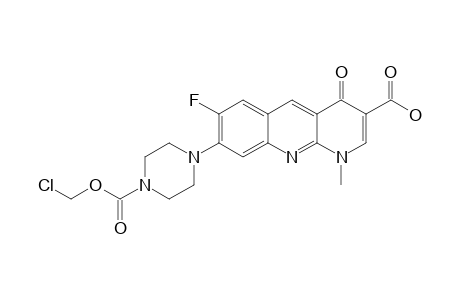 1-METHYL-7-FLUORO-1,4-DIHYDRO-4-OXO-8-[1'-(4'-N-(CHLOROMETHYLOXYCARBONYL)-PIPERAZINYL)]-3-BENZO-[B]-[1,8]-NAPHTHYRIDINE-CARBOXYLIC-ACID