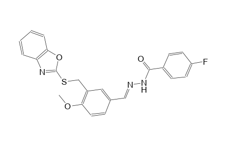 N'-((E)-{3-[(1,3-benzoxazol-2-ylsulfanyl)methyl]-4-methoxyphenyl}methylidene)-4-fluorobenzohydrazide