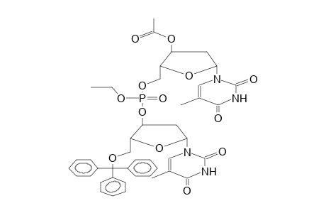 3'-O-ACETYL-5'-O-(5'-O-TRITYLDEOXYTHYMID-3'-YLOXY(ETHYL)PHOSPHORYL)DEOXYTHYMIDINE (DIASTEREOMER MIXTURE)
