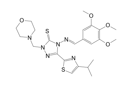 4-(3,4,5-trimethoxybenzylideneamino)-5-(4-isopropylthiazol-2-yl)-2-(morpholinomethyl)-2H-1,2,4-triazole-3(4H)-thione