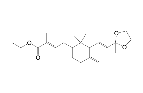Ethyl 4-{ 2',2'-dimethyl-3'-[2''-(2'"-methyl-1'",3"'-dioxolan-2'"-yl)ethenyl]-4-methylidenecyclohexyl} 2-methylbut-2-enoate