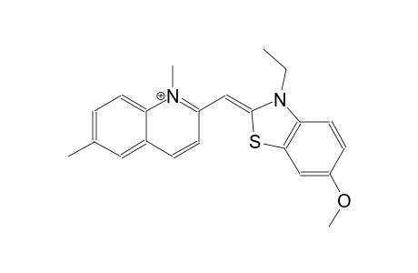 quinolinium, 2-[(Z)-(3-ethyl-6-methoxy-2(3H)-benzothiazolylidene)methyl]-1,6-dimethyl-