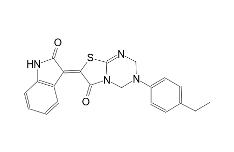 (7Z)-3-(4-ethylphenyl)-7-(2-oxo-1,2-dihydro-3H-indol-3-ylidene)-3,4-dihydro-2H-[1,3]thiazolo[3,2-a][1,3,5]triazin-6(7H)-one