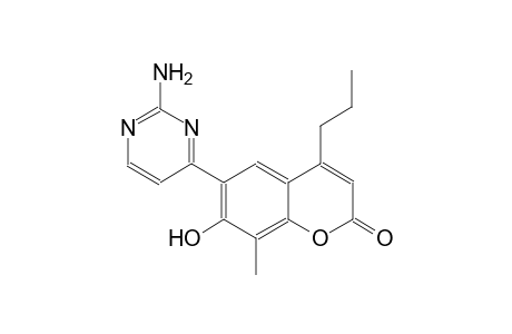 2H-1-benzopyran-2-one, 6-(2-amino-4-pyrimidinyl)-7-hydroxy-8-methyl-4-propyl-