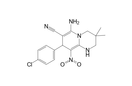 6-Amino-8-(4-chlorophenyl)-3,3-dimethyl-9-nitro-1,3,4,8-tetrahydro-2H-pyrido[1,2-a]pyrimidine-7-carbonitrile