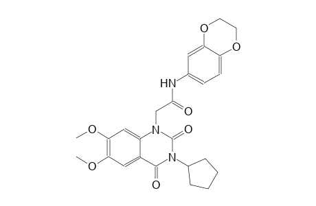 2-(3-cyclopentyl-6,7-dimethoxy-2,4-dioxo-3,4-dihydro-1(2H)-quinazolinyl)-N-(2,3-dihydro-1,4-benzodioxin-6-yl)acetamide