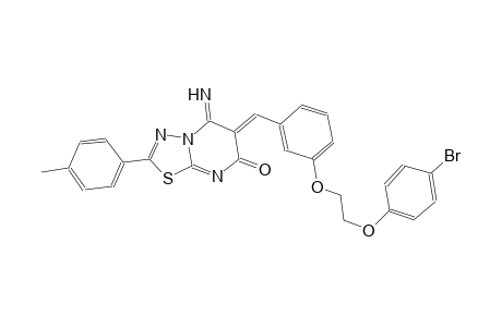 (6Z)-6-{3-[2-(4-bromophenoxy)ethoxy]benzylidene}-5-imino-2-(4-methylphenyl)-5,6-dihydro-7H-[1,3,4]thiadiazolo[3,2-a]pyrimidin-7-one