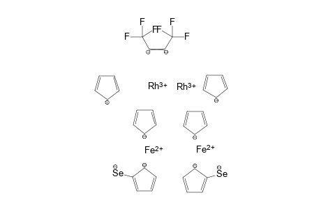 diiron(II) dirhodium(III) bis(2-selenidocyclopenta-2,4-dien-1-ide) tetracyclopenta-2,4-dien-1-ide perfluorobut-2-ene-2,3-diide