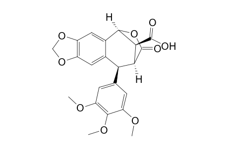 5,8-Metheno-1,3-dioxole[4,5-h][2]-benzoxepen-11-carboxylic acid-5,7,8,9-tetrahydro-7-oxo-9-(3,4,5-trimethoxyphenyl) 5R[5.alpha.,8.alpha.,9.beta.,11S*]