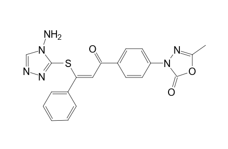 2,3-Dihydro-5-methyl-3-{p-[3'-(1"H-amino-1",3",4"-triazol-2"-ylthio)-3'-phenyl-acr-1'-oyl]phenyl}-2-oxo-1,3,4-oxadiazole