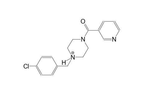 1-(4-chlorobenzyl)-4-(3-pyridinylcarbonyl)piperazin-1-ium