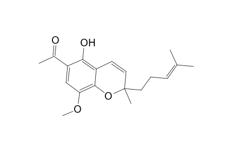 Ketone, 5-hydroxy-8-methoxy-2-methyl-2-(4-methyl-3-pentenyl)-2H-1-benzopyran-6-yl methyl